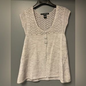 💛TODAY***$9***Willi Smith Heather gray variegated knit bd vest/cover up sweater